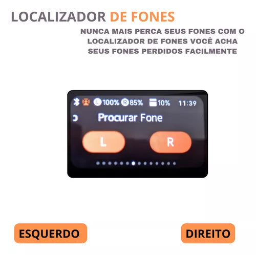 Fones De Ouvido Sem Fio A9 Pro Touch Screen Cancelamento de Ruído